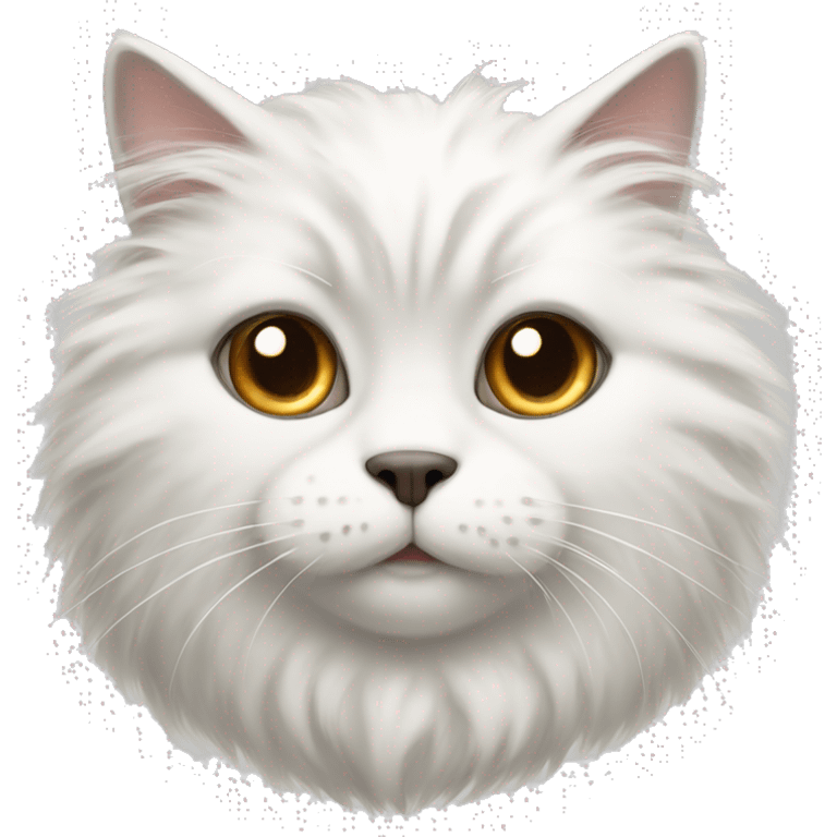 fluffy white cat with dark brown spots emoji