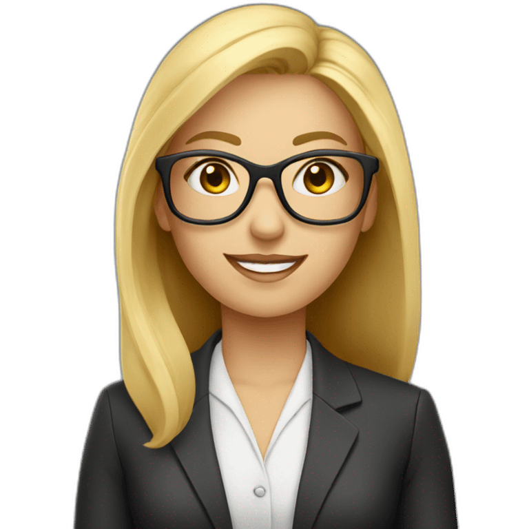 Teacher blonde glasses with blackboard  emoji