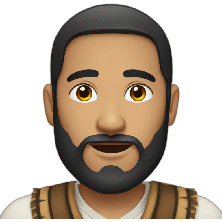 white tone young indian with black beard emoji