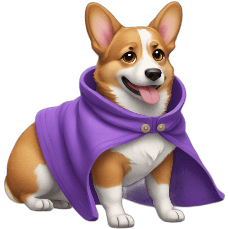 Corgi-wearing-purple-clothes emoji