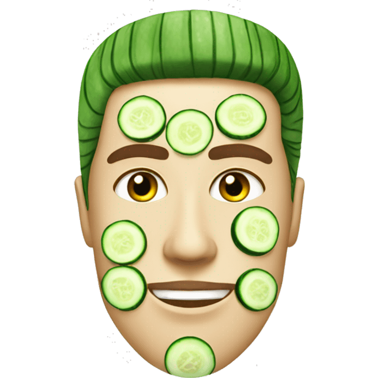 beauty cucumber face mask for men emoji