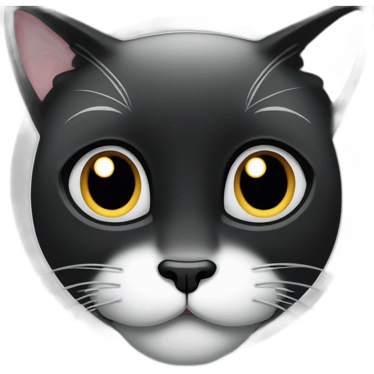 Black cat WITH white mustache emoji