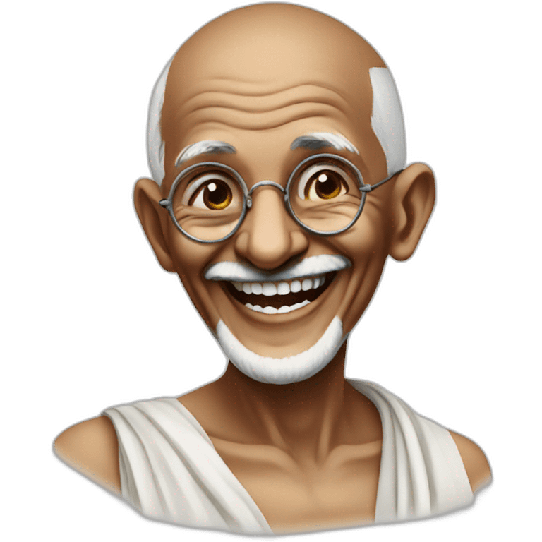 Mahatma Gandhi laughing emoji