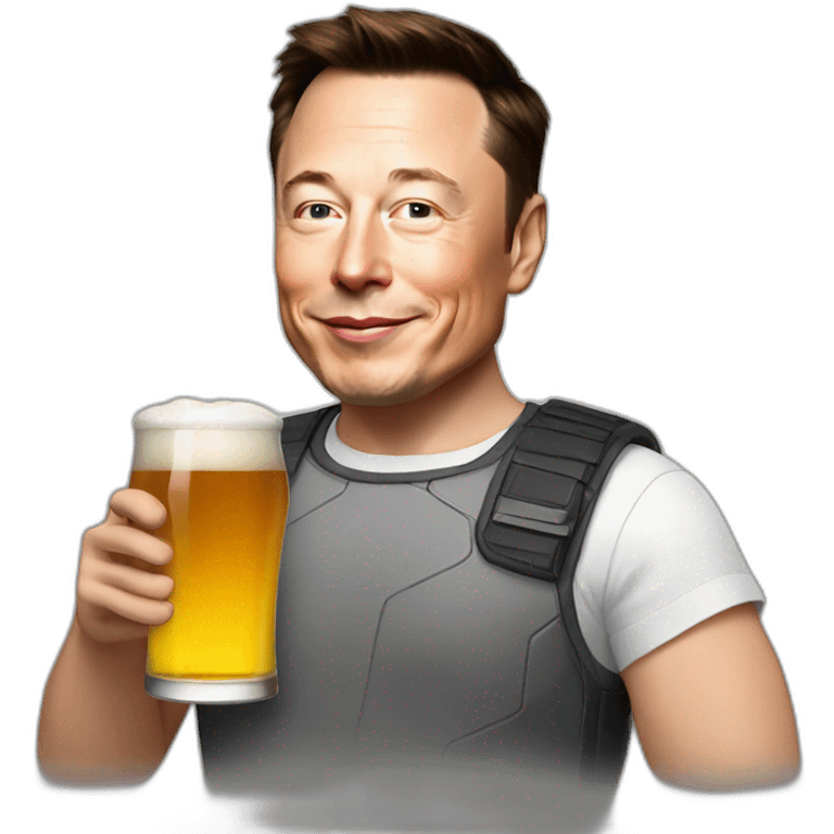 Elon musk drink beer emoji