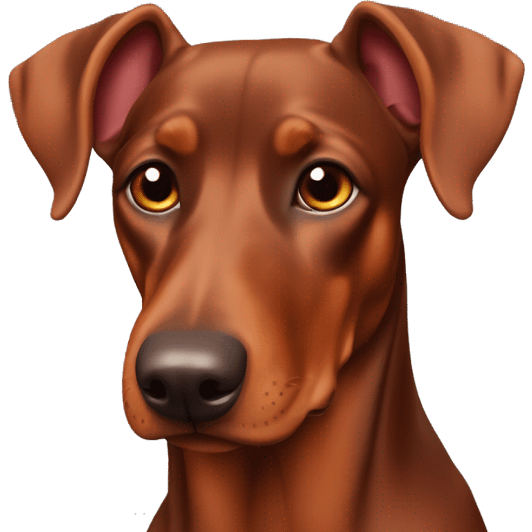 Red Doberman pinscher floppy ears emoji