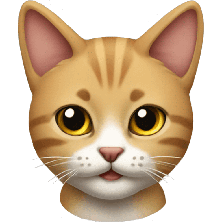 Gato con moño y lengua afuera emoji