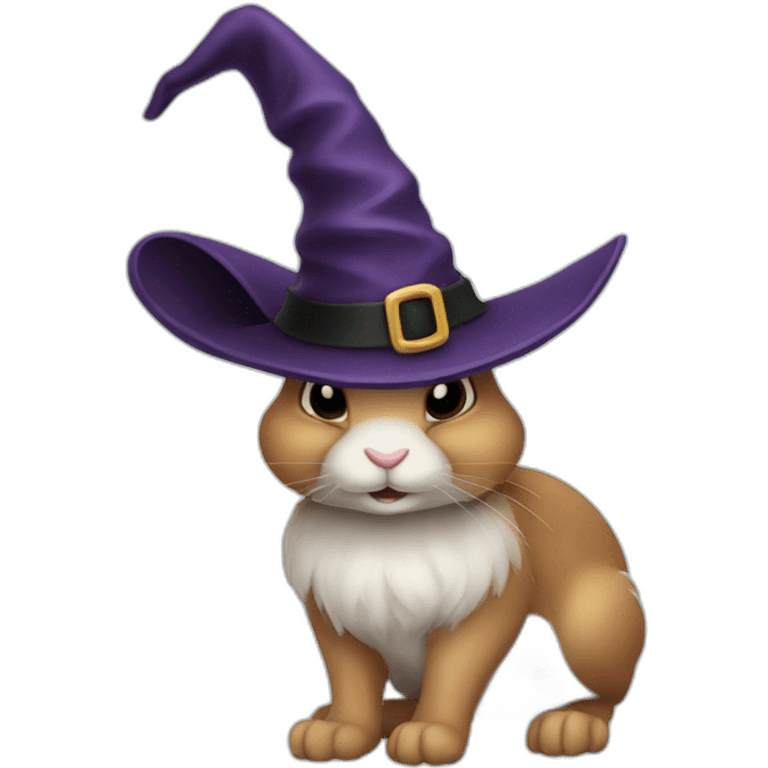 rabbit using witch hat emoji