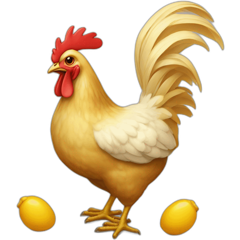 Poule doré emoji