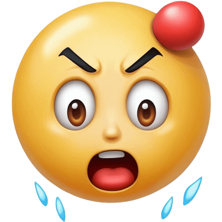 Cartoon-style punching ball hitting a shocked face, transparent background. emoji