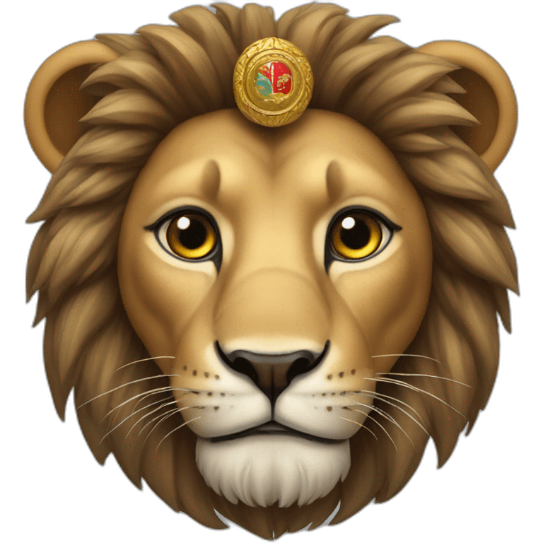 A lion wearing a Yemeni uniform emoji