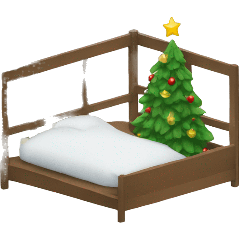 Bed and Christmas tree emoji