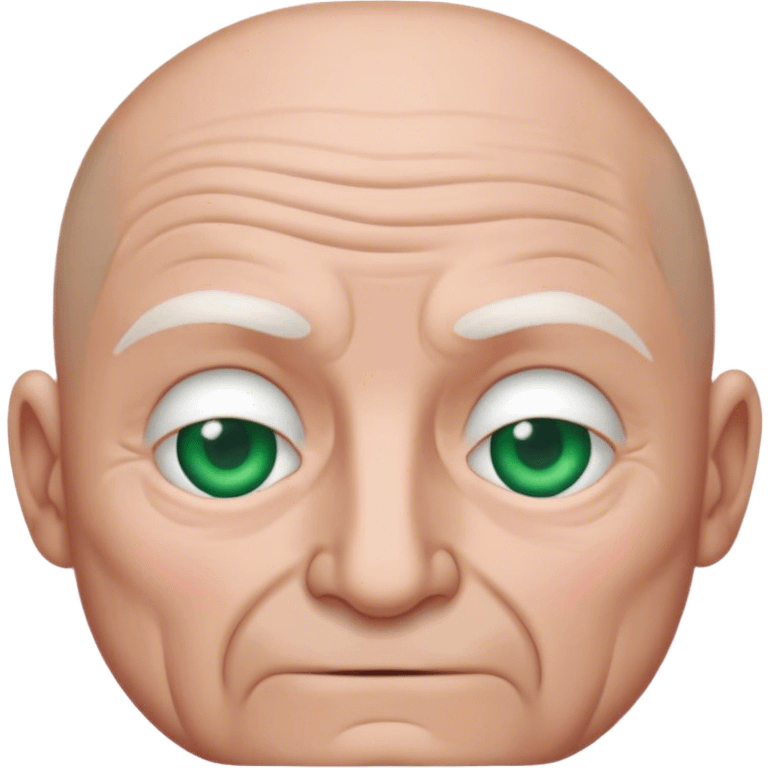 give me an emoji of a man that is white, no hair, man, old, wrinkles, green eyes

 emoji