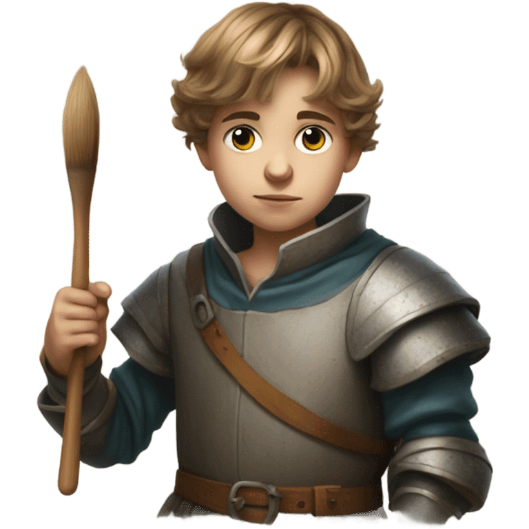 medieval painter boy with brush emoji