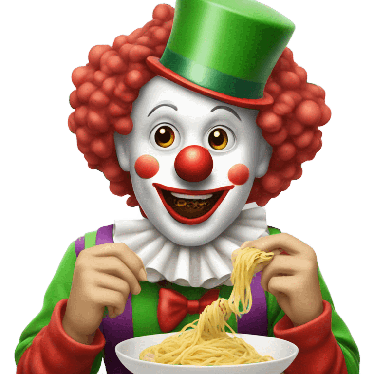 Christmas clown eating pasta emoji