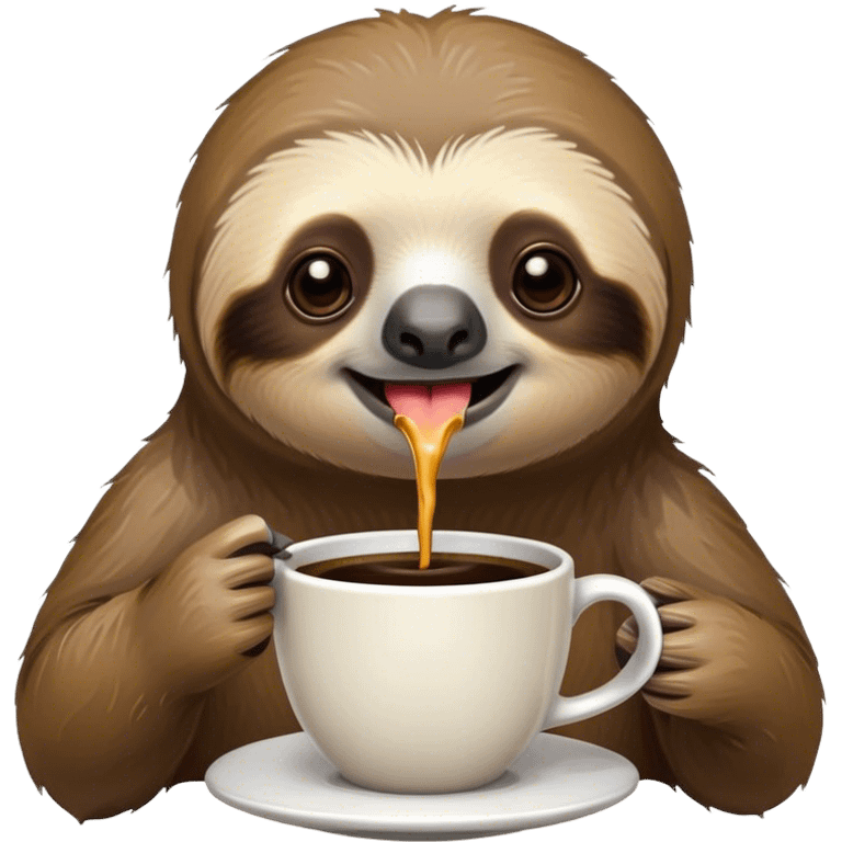 Sloth drinking coffee emoji