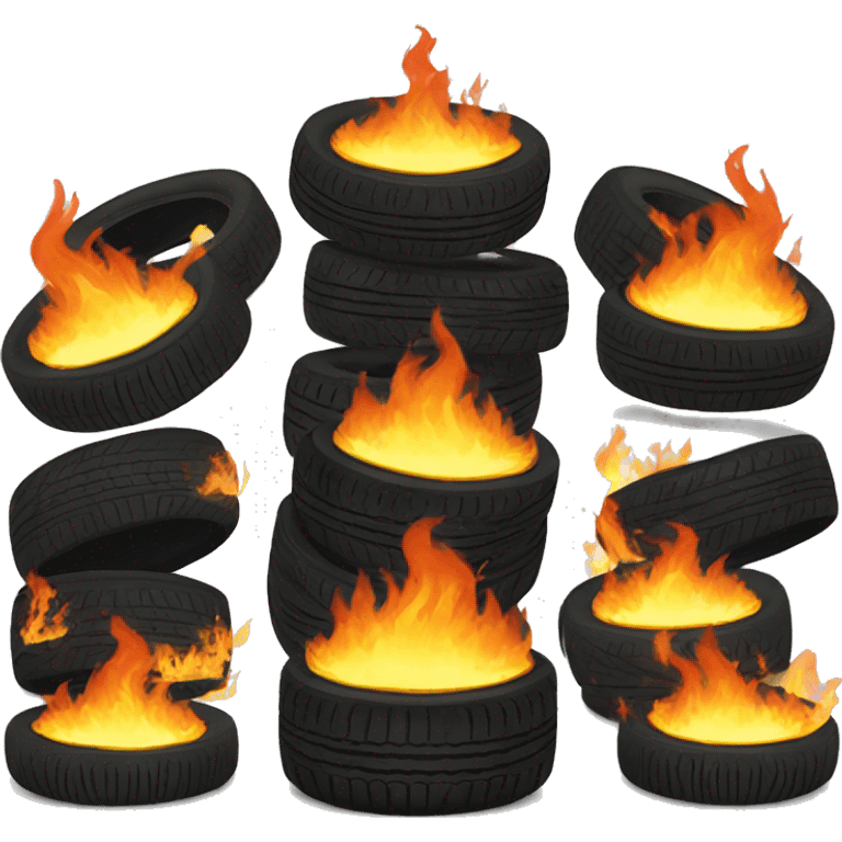 pile of tires on fire emoji