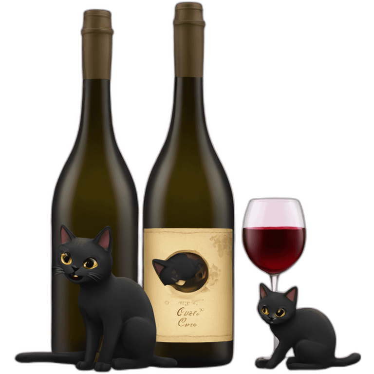 black-cats-wine-cheers emoji