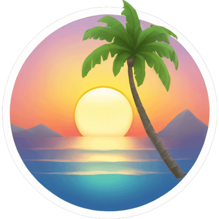 sunrise with palm tree emoji