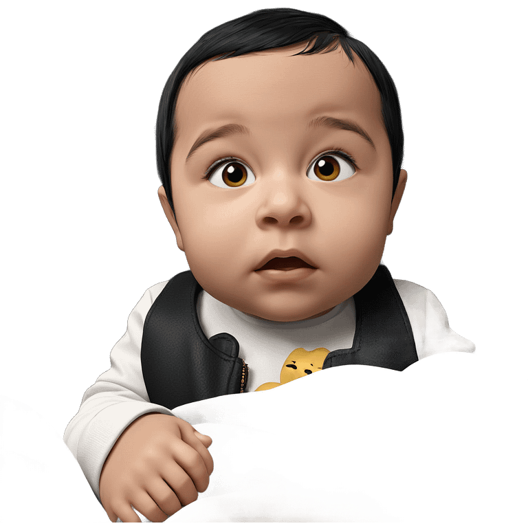 realistic baby with black hair emoji