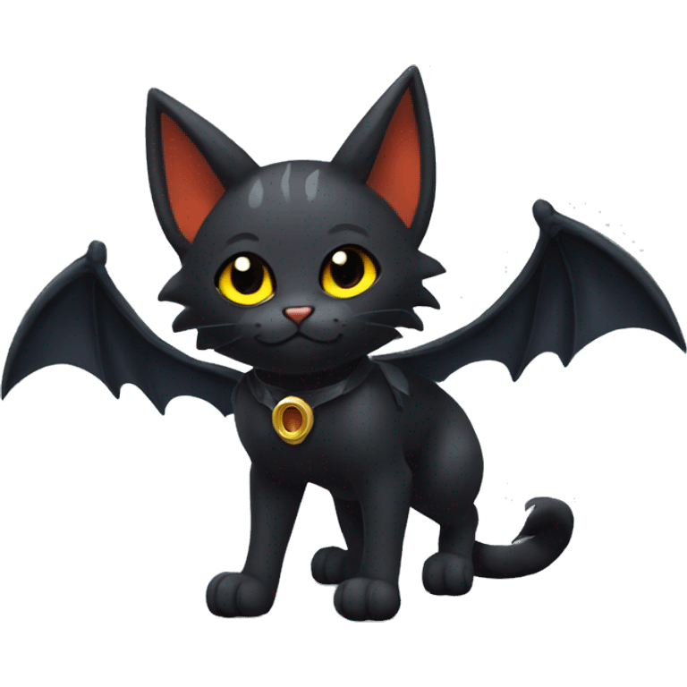 Litten-Nargacuga-Cat with black bat-wing-ears full body emoji