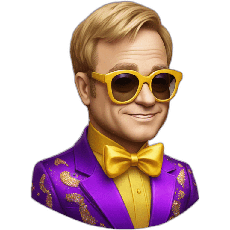 elton john in oversized square sunglasses for mardi gras emoji