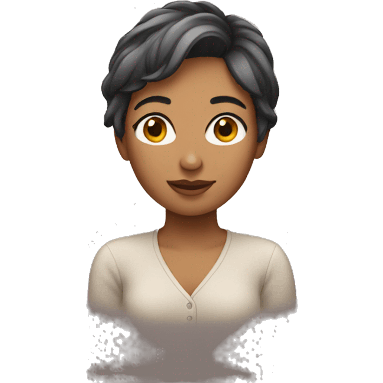 Short hair woman in love emoji