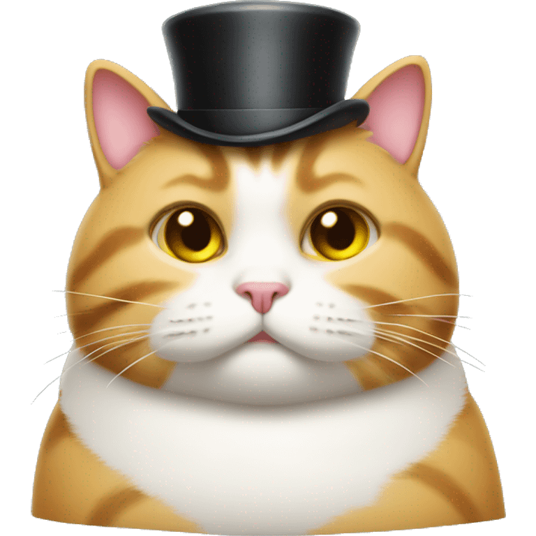 Fat cat with a top hat emoji