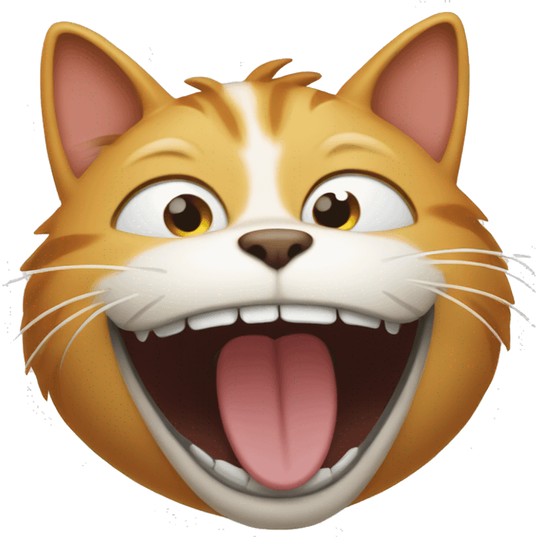 Cat laughing like crazy  emoji