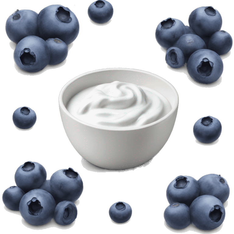 Bowl of yoghurt with blueberries  emoji