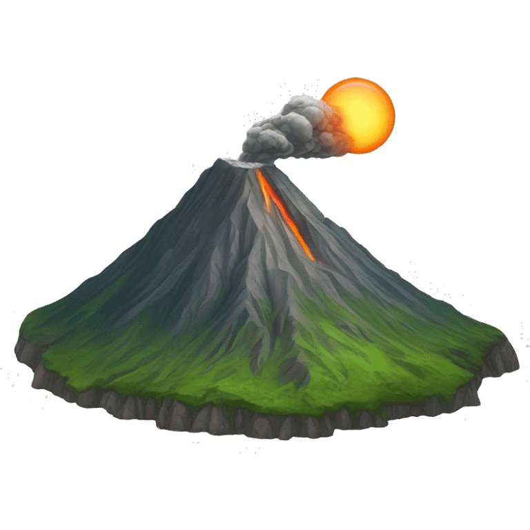 Une montagne en eruption emoji