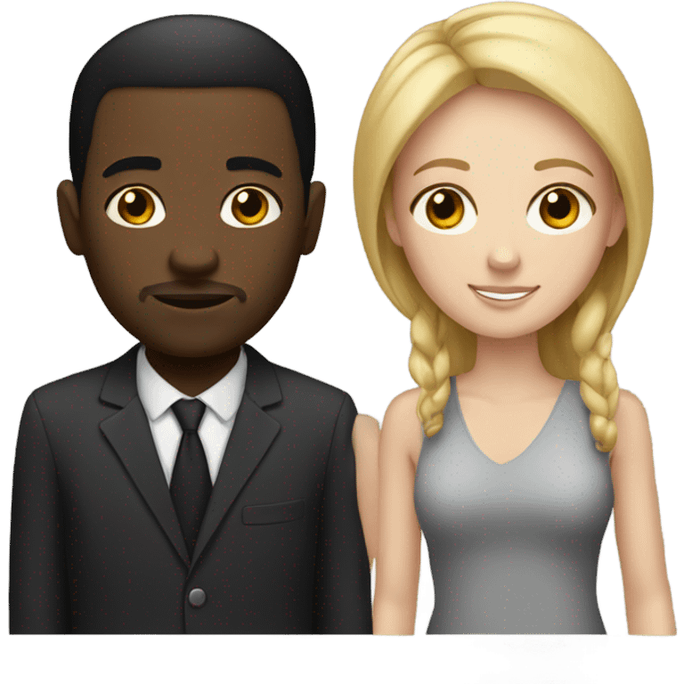 white woman black man emoji