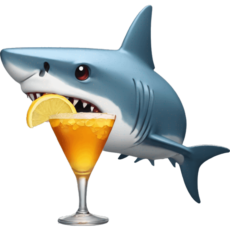 Shark with a drink  emoji