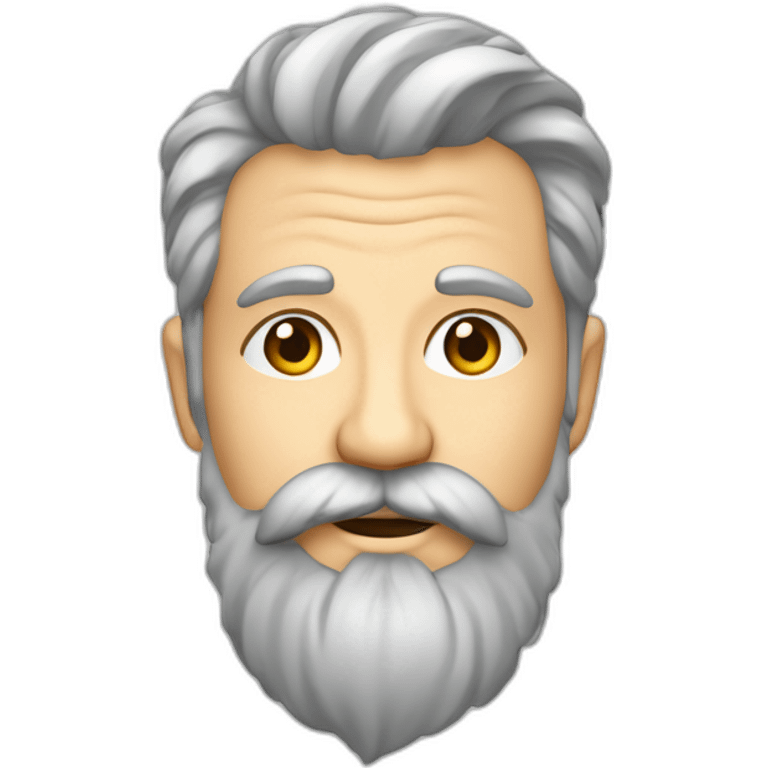 Vieux beaux cheveux gris courts barbe boucle d’oreille emoji