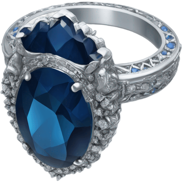 blue gem stone ring emoji