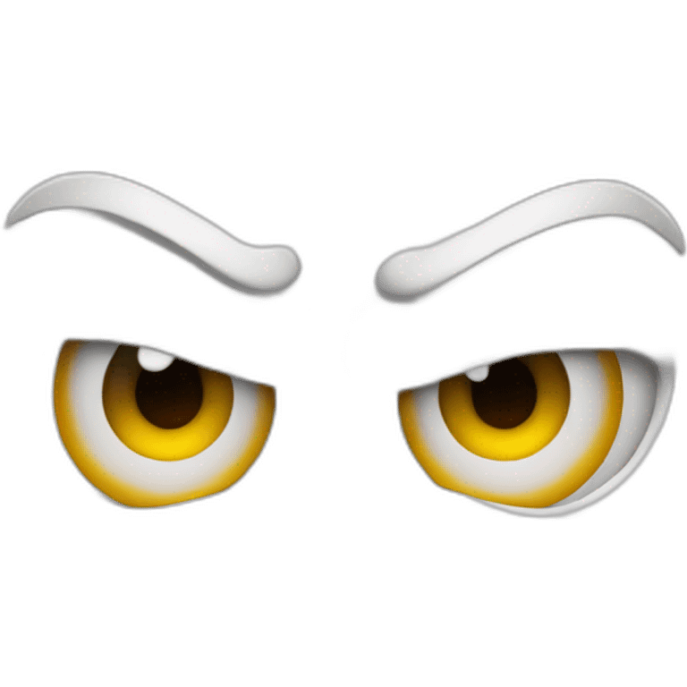 Angry eyes, look up,  open mouth emoji