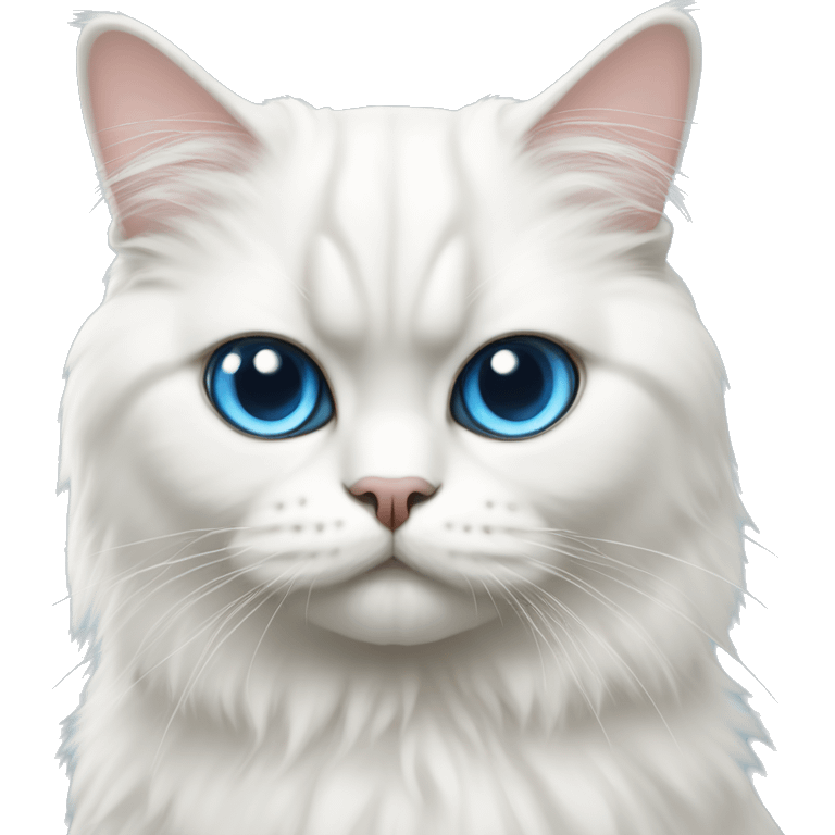 Exotic Persian cat, white cat, blue eyes  emoji