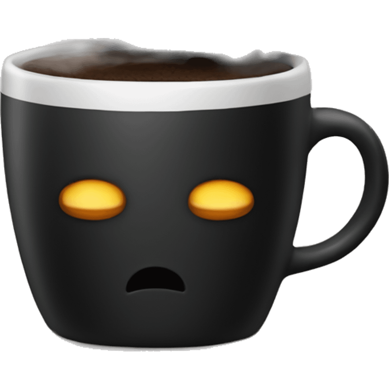 Steaming Black mug filled with black coffee inside emoji