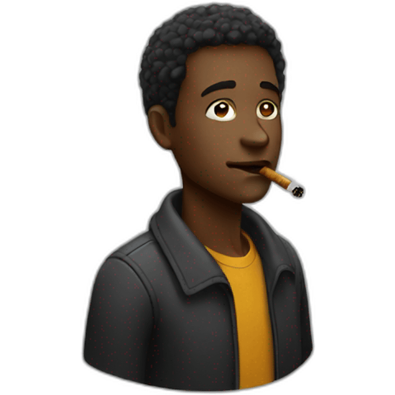 Black man smoking emoji