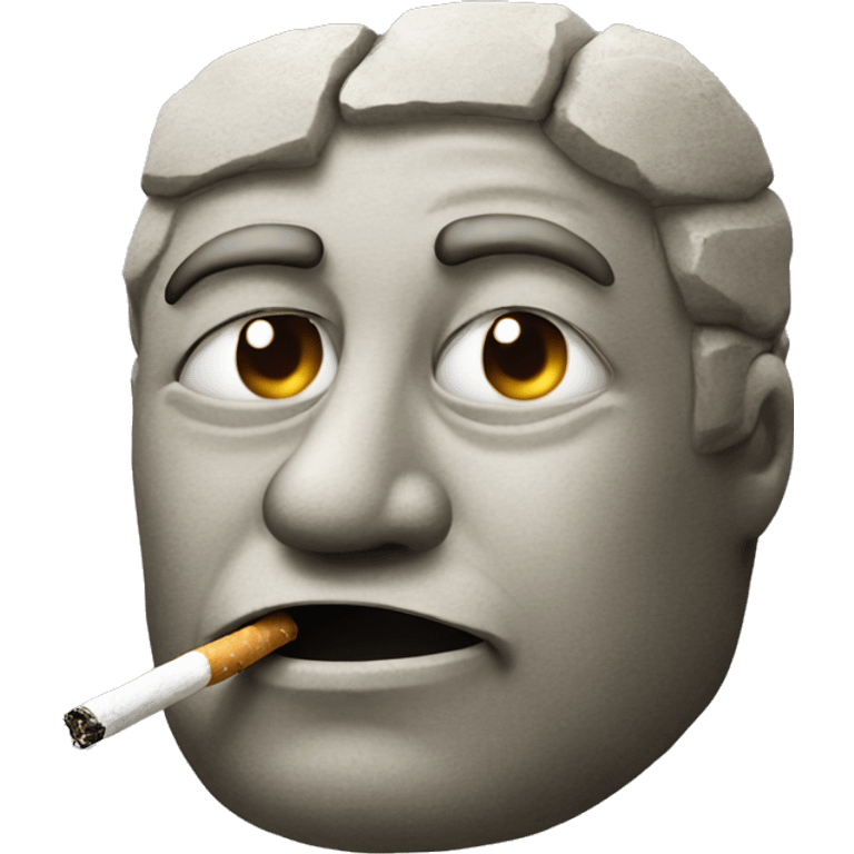 Stone face with cigarette  emoji