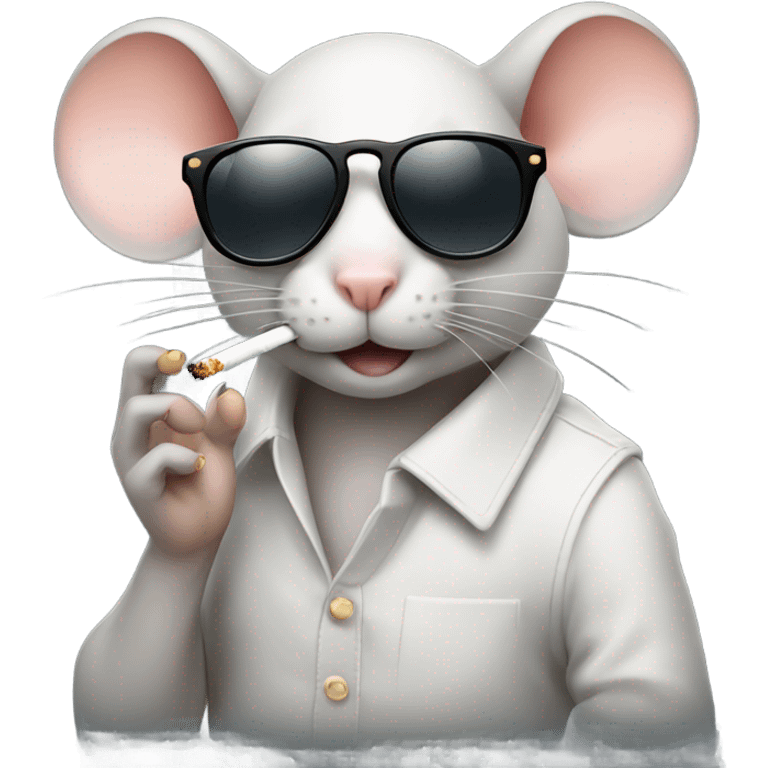 Mouse smoking a cigarette and wearing sunglasses emoji