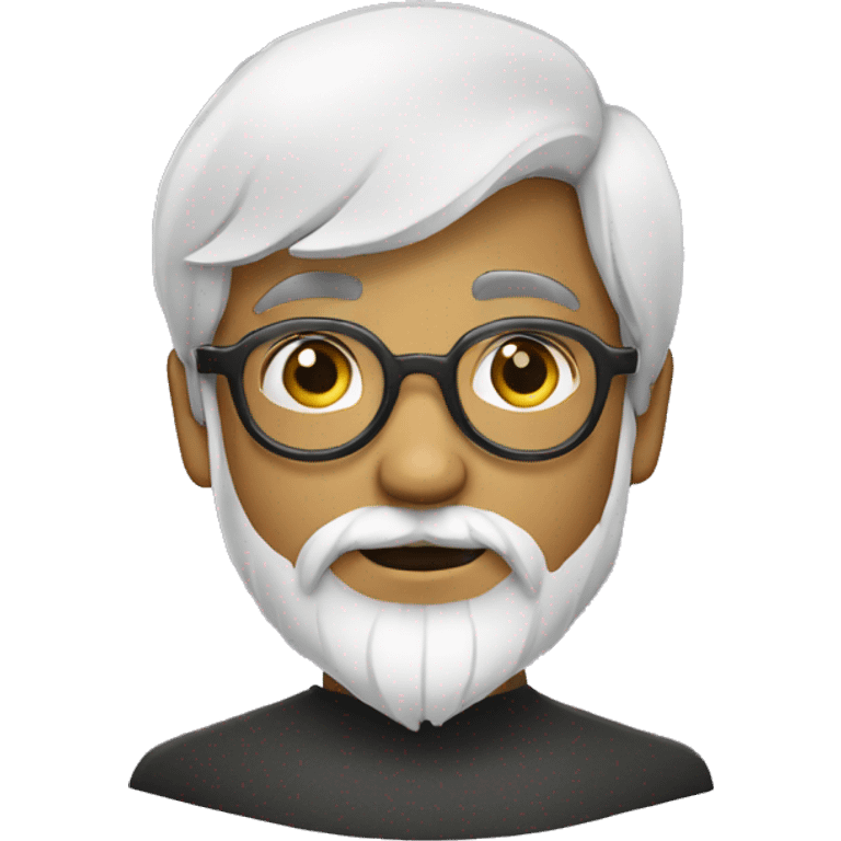 White complex Indian boy with beard and moustache wearing pentagonal glasses emoji