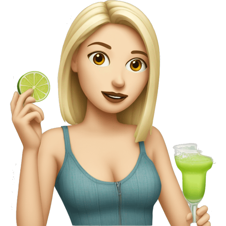 Basic white Girl drinking a margarita  emoji