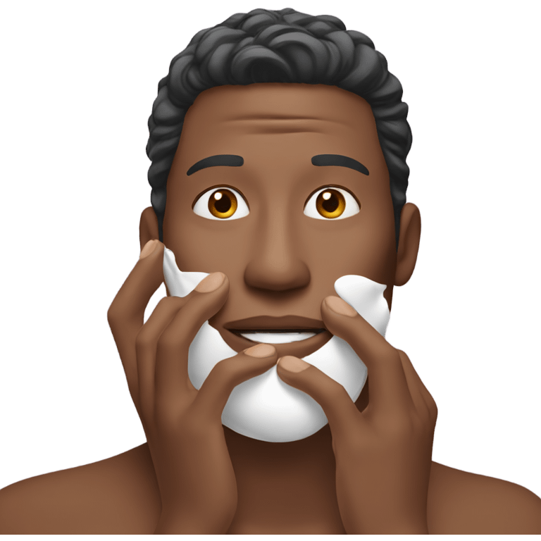 man applying facial cream emoji