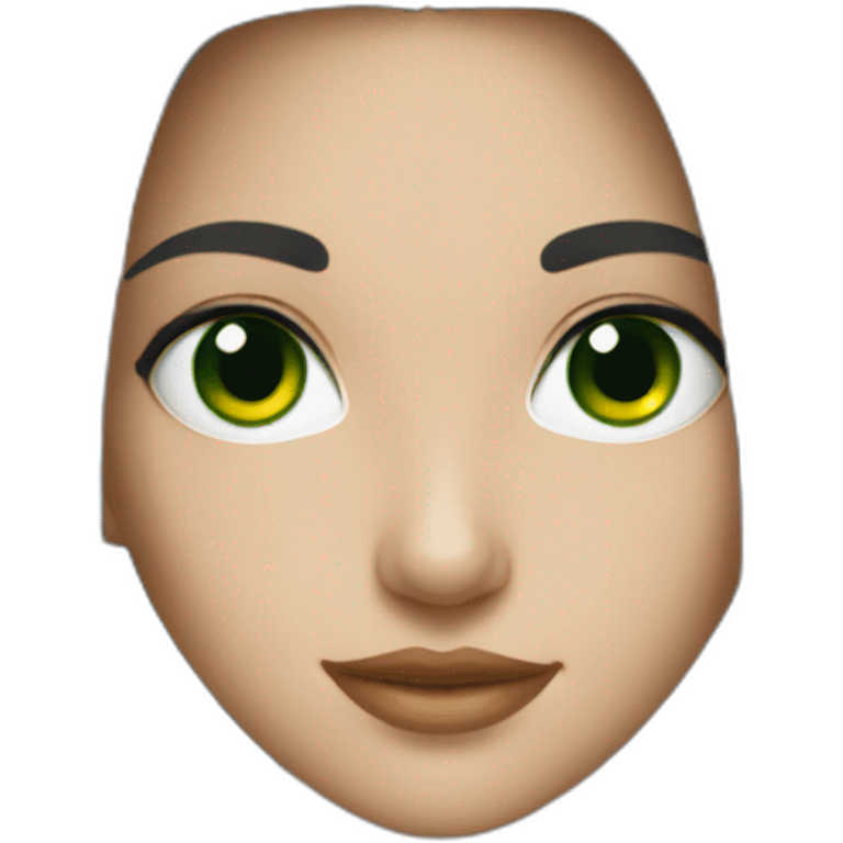 A handsome girl with green eyes and black hair emoji