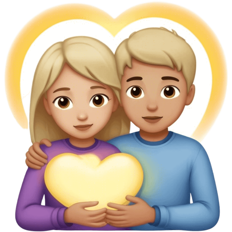 Boy and girl cuddling emoji