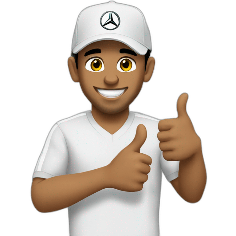 Lewis Hamilton he gives a thumbs up emoji