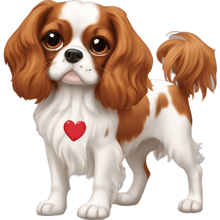 3 hearts over Cavalier King Charles Spaniel emoji