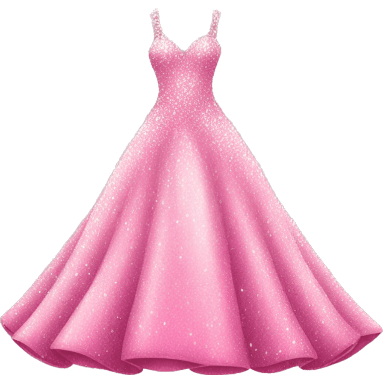 Pink wedding dress illuminating in glitter and sparkles emoji