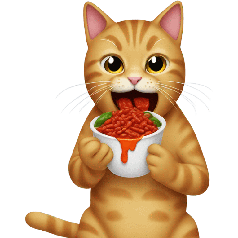 Cat eating chili emoji