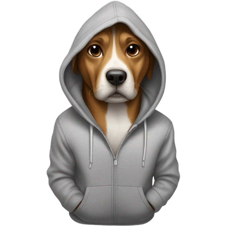 Dog wearing a hoodie  emoji